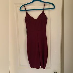 Lulu’s Red Wine Body Con Dress. Size XS